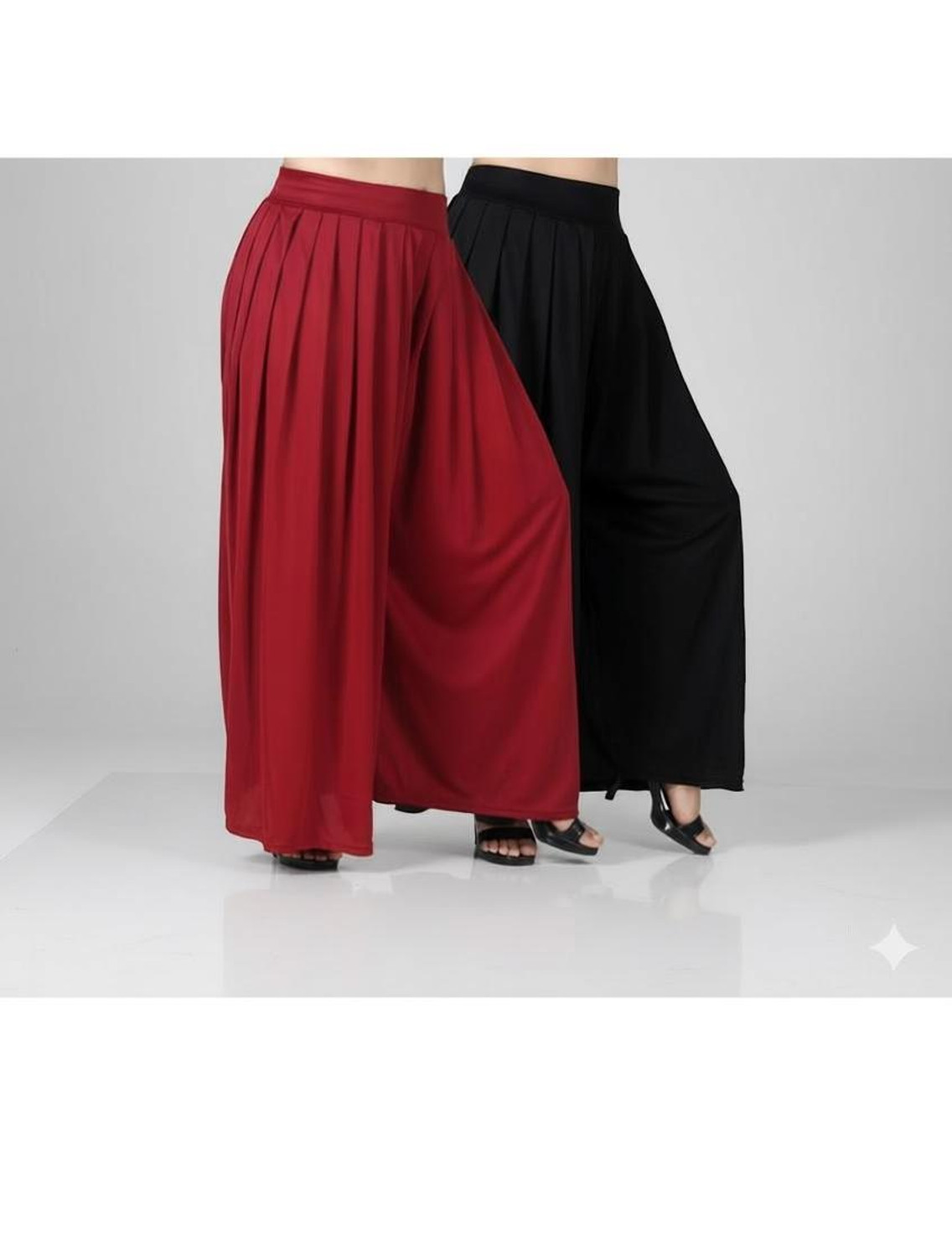 Image of VSPCreation Pack of 3 Women Regular Fit Multicolor Lycra Blend Trousers