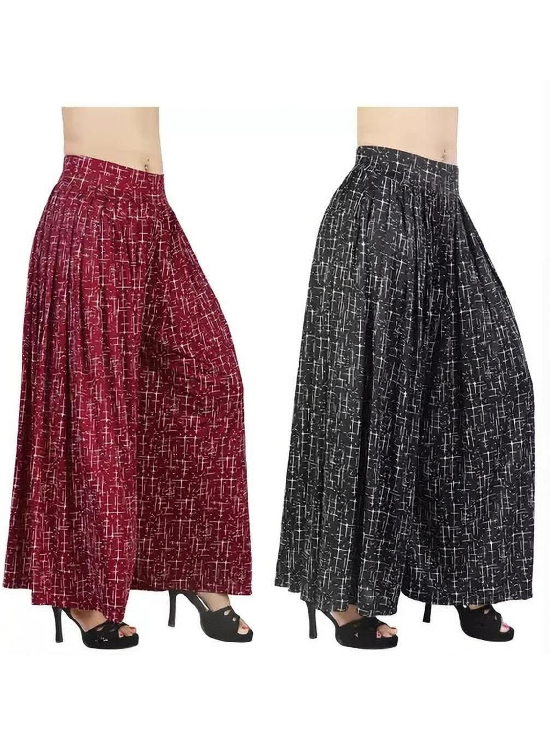 Image of Silver Creation Pack of 5 Women Relaxed Multicolor Lycra Blend Trousers