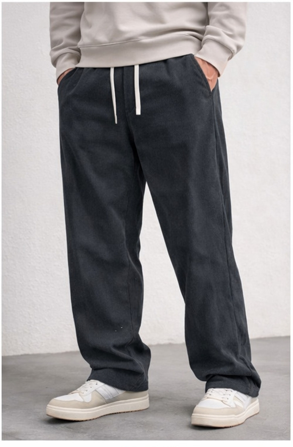 Image of Roadster Men Relaxed Multicolor Cotton Blend Trousers
