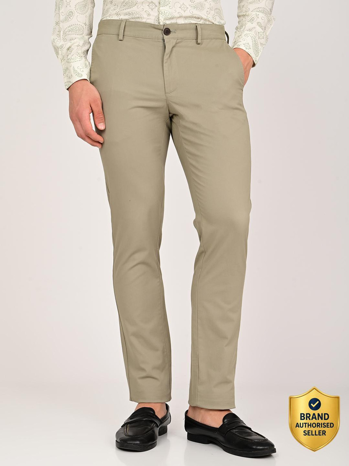 Image of Raymond Men Slim Fit Grey Viscose Rayon Trousers