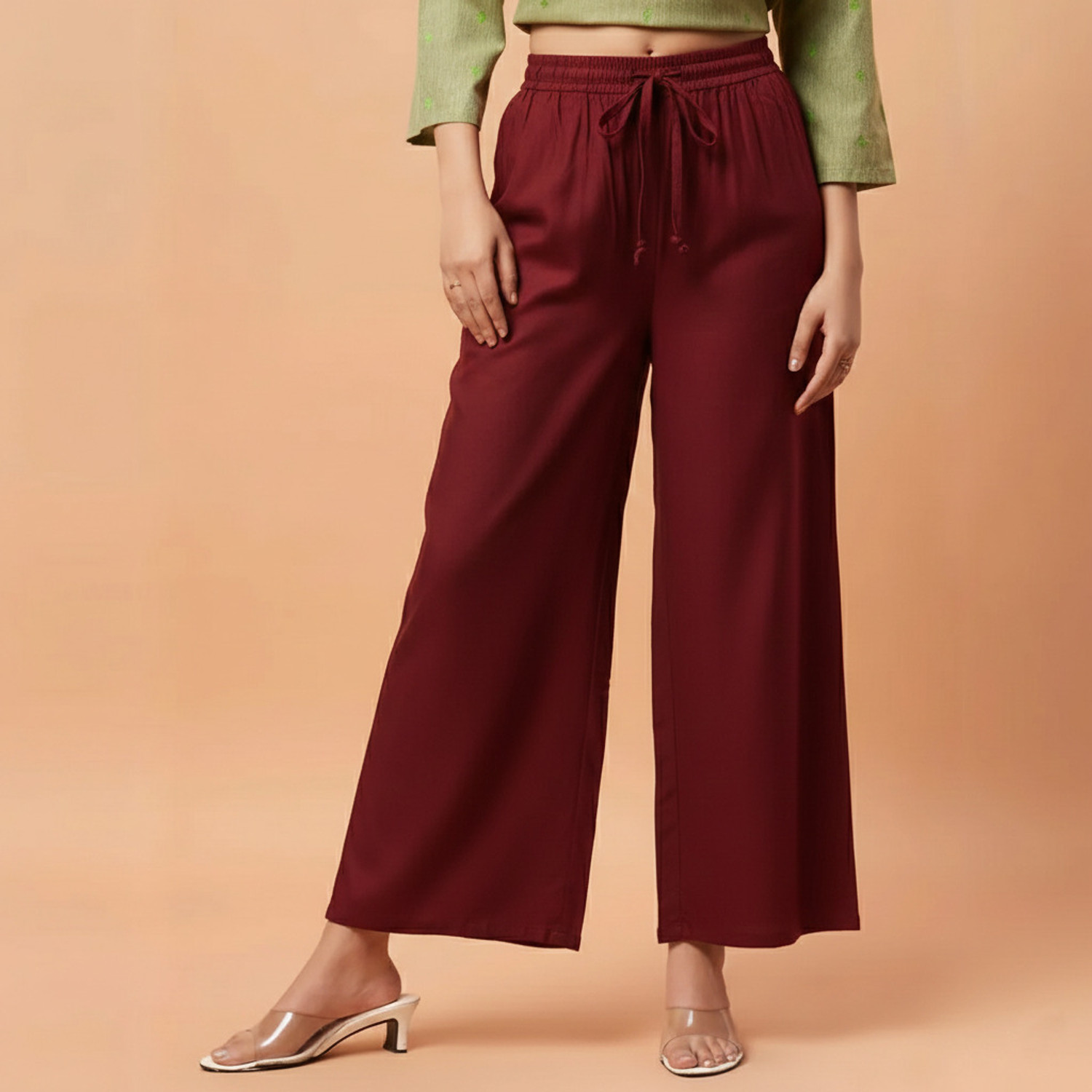 Image of Silver Creation Pack of 5 Women Relaxed Multicolor Lycra Blend Trousers