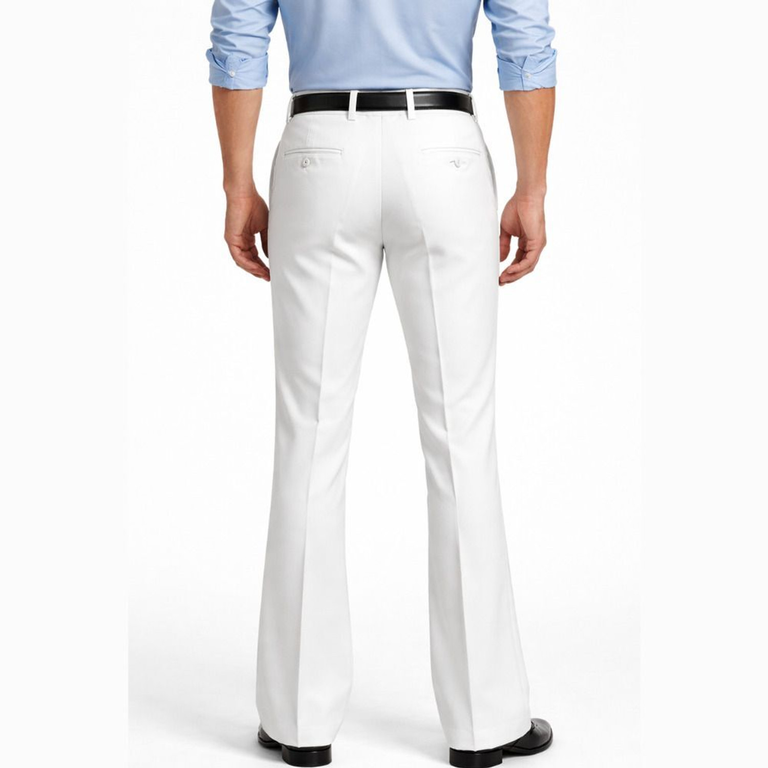 Image of AKTHREADSS Men Relaxed White Cotton Blend Trousers
