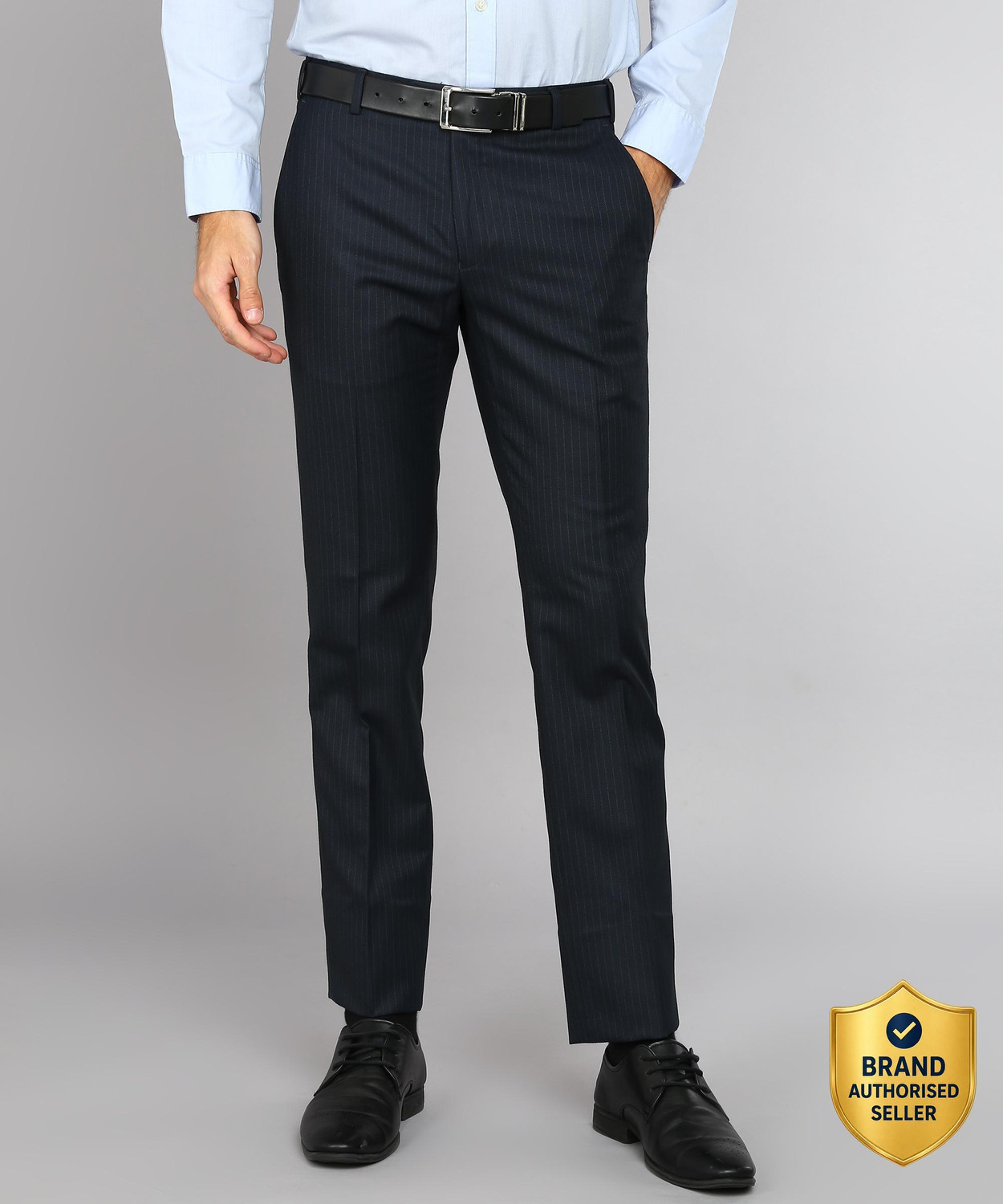 Image of ARROW Men Regular Fit Grey Viscose Rayon Trousers
