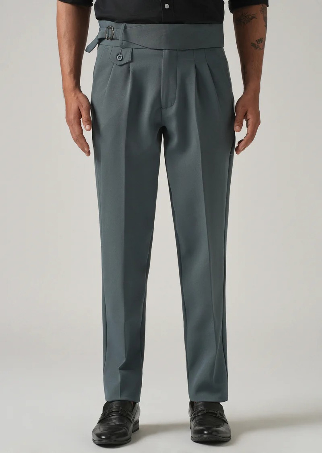 Image of SKENJEL Men Regular Fit Beige Polyester Trousers