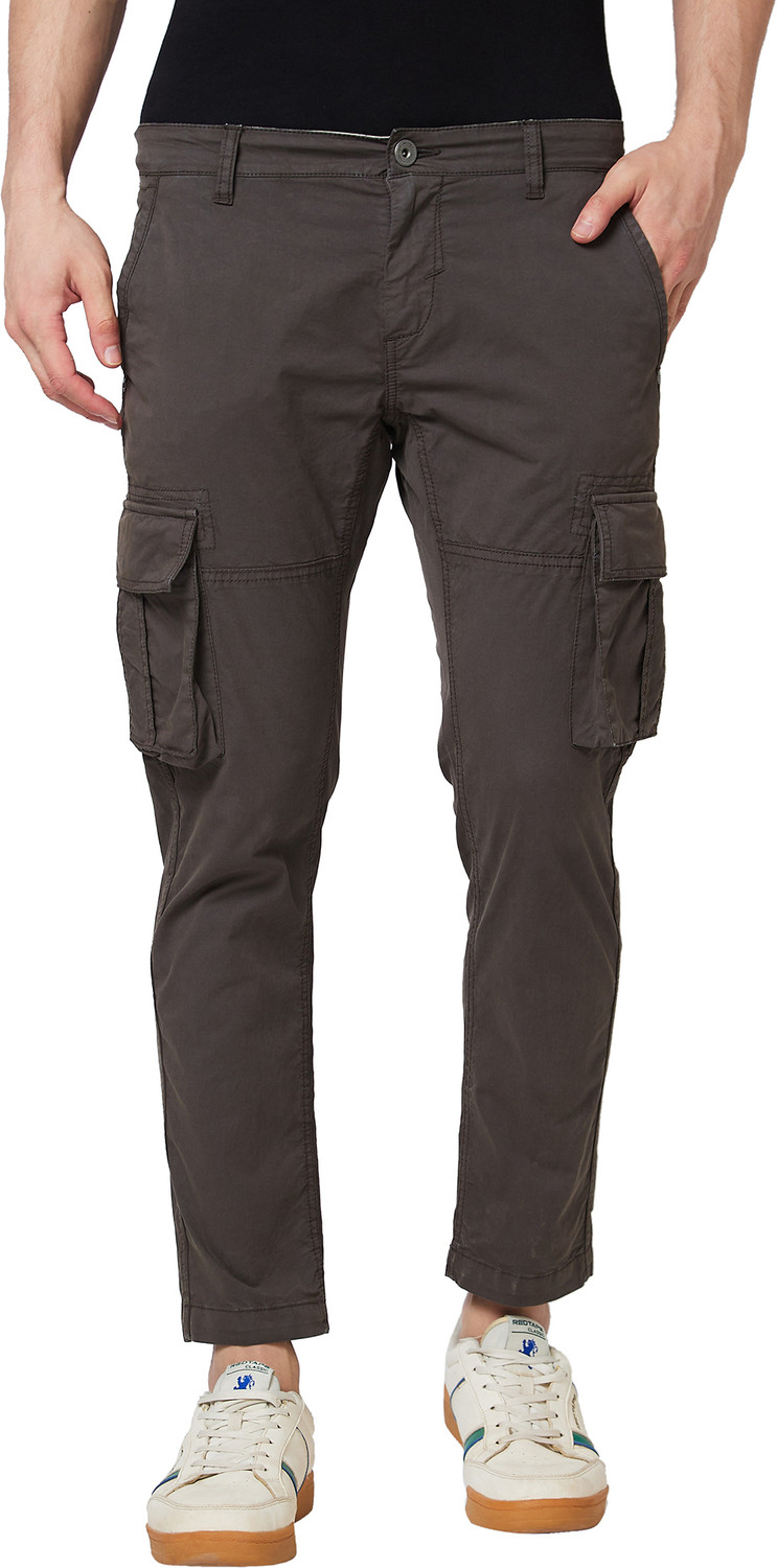 Image of Spykar Men Beige Pure Cotton Trousers