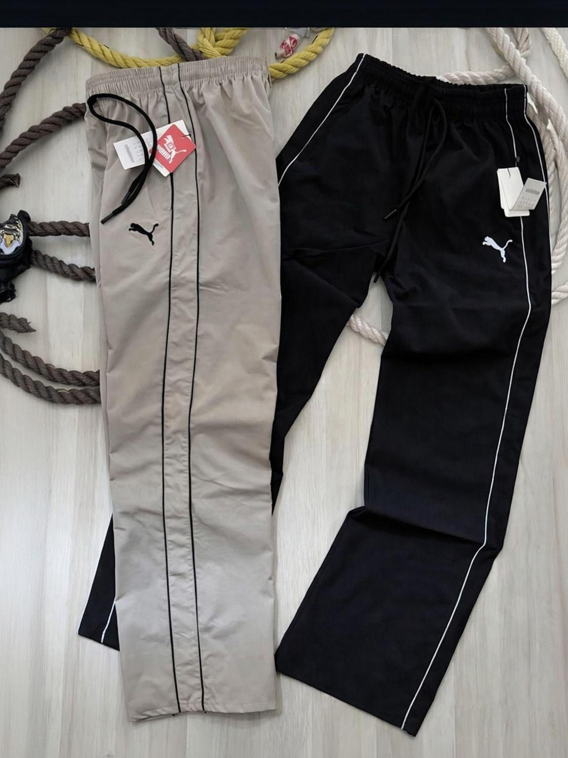 Image of rani Men Relaxed Black Cotton Blend Trousers