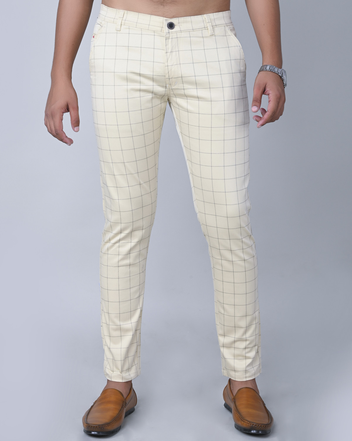 Image of Tanip Men Slim Fit Green Satin Trousers