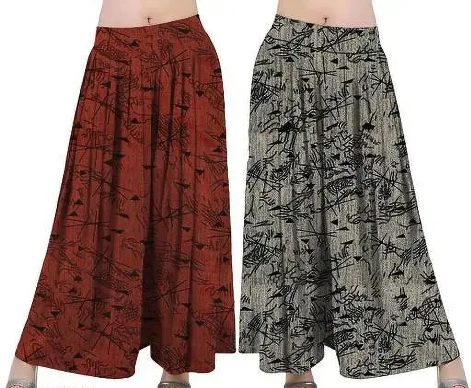 Image of SARA COLLECTION Pack of 3 Women Loose Fit Multicolor Lycra Blend Trousers