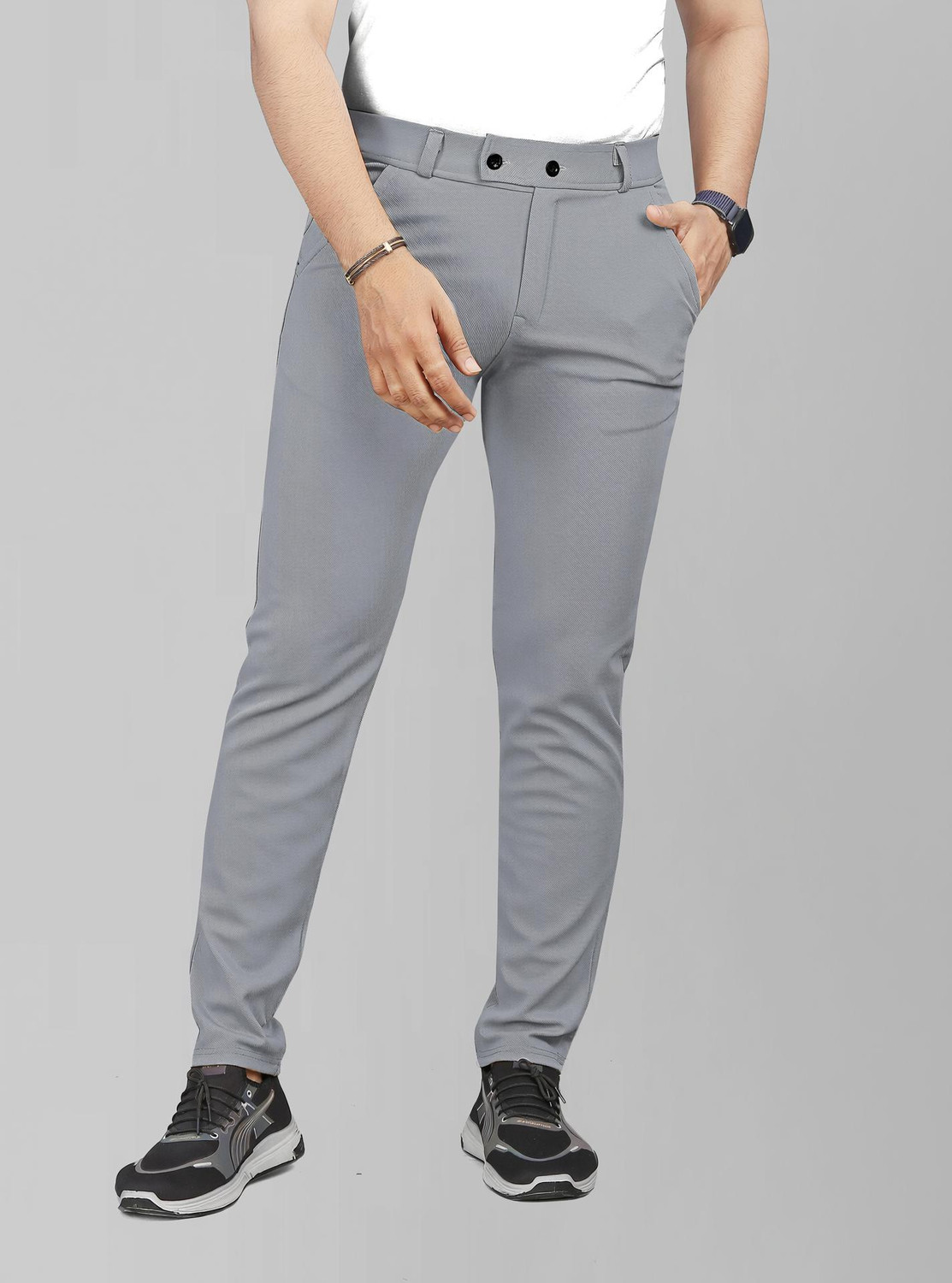 Image of COMBRAIDED Men Loose Fit Beige Corduroy Trousers
