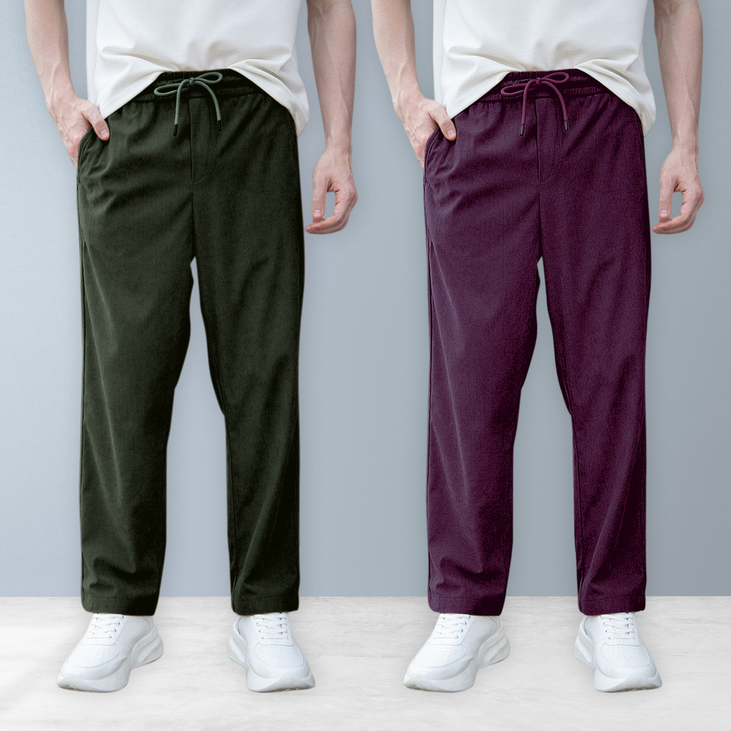 Image of Tanip Men Slim Fit Green Satin Trousers