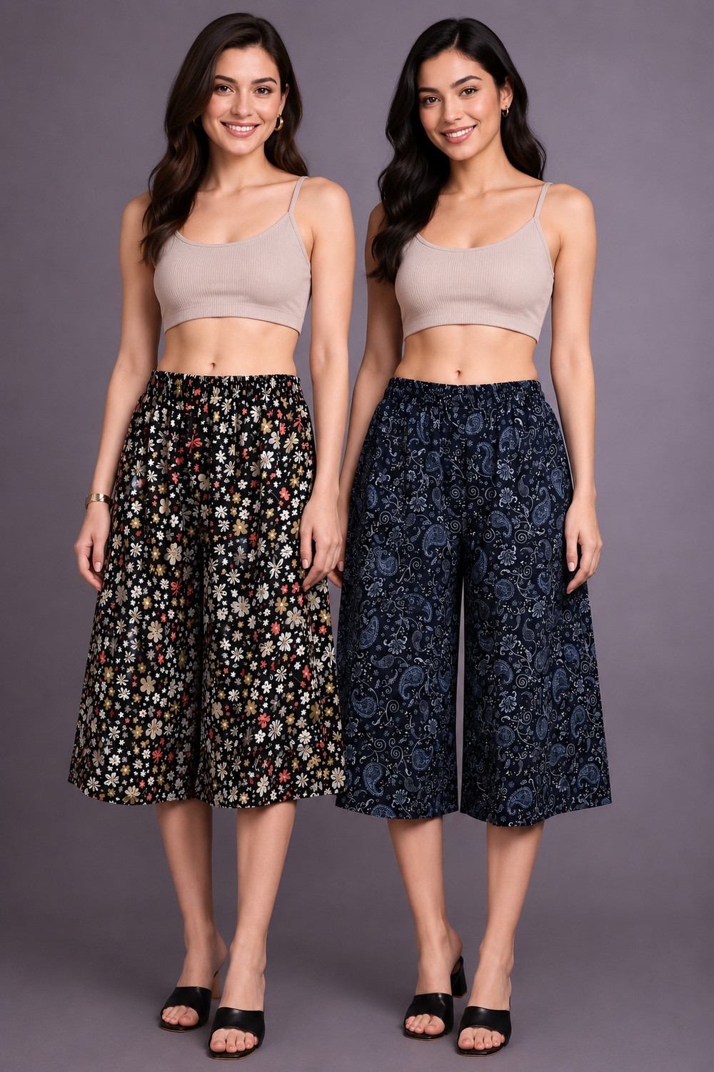 Image of HouseOfCommon Women Loose Fit Cream Polyester Trousers