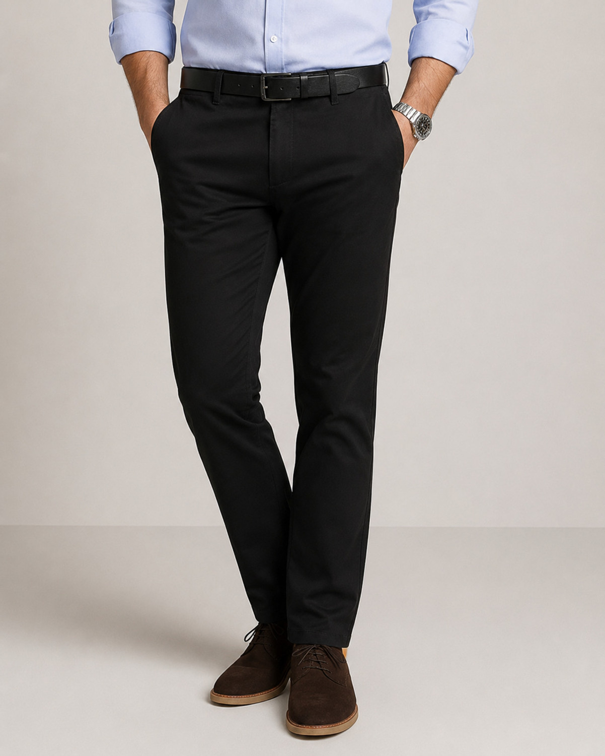 Image of FUBAR Men Regular Fit Grey Cotton Blend Trousers