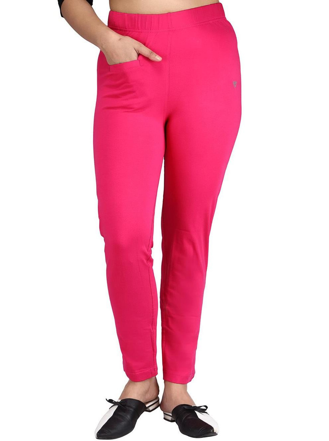 Image of Comfort Lady Women Regular Fit Pink Cotton Blend Trousers