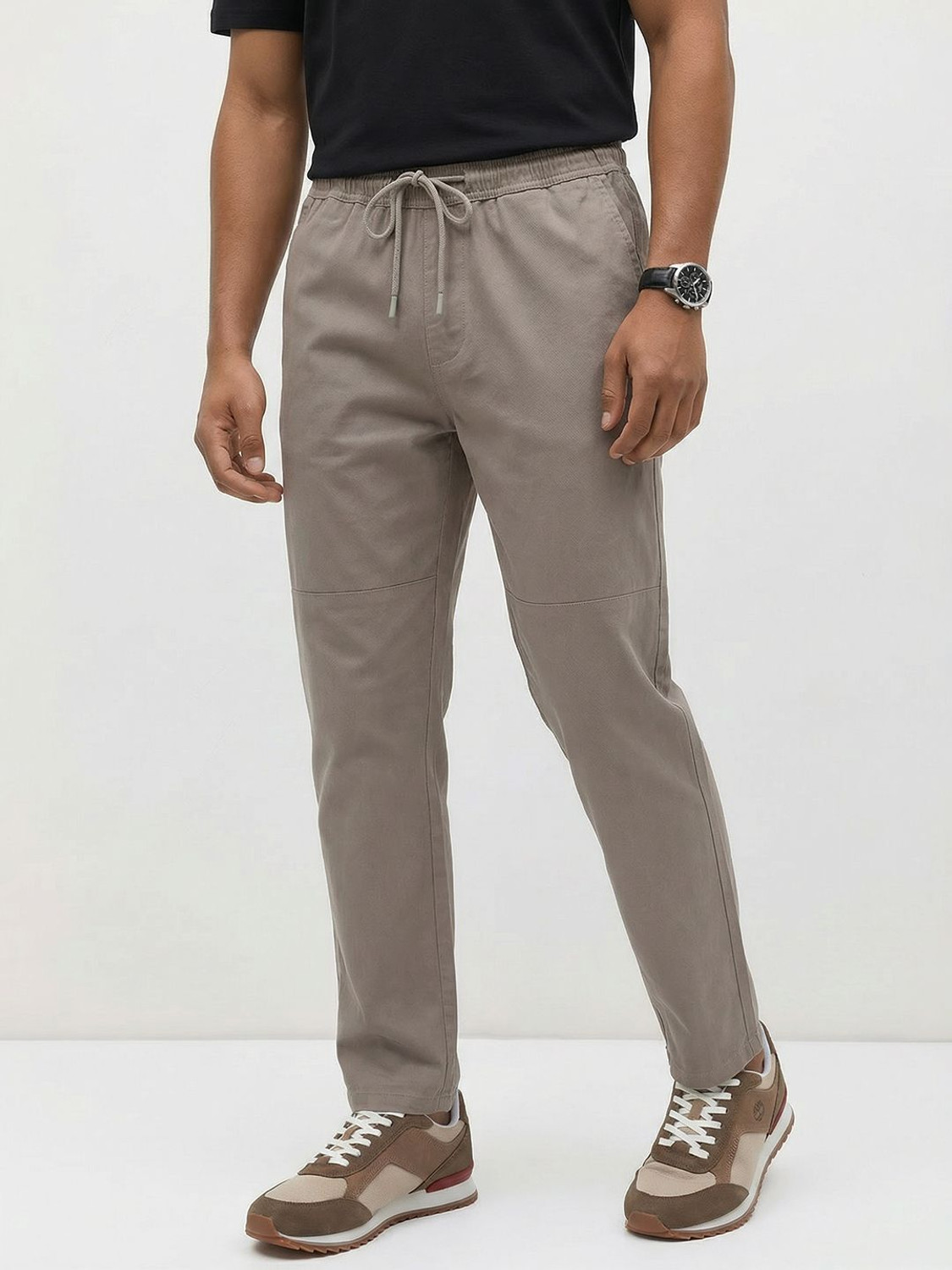 Image of Roadster Pack of 3 Men Regular Fit Multicolor Cotton Blend Trousers