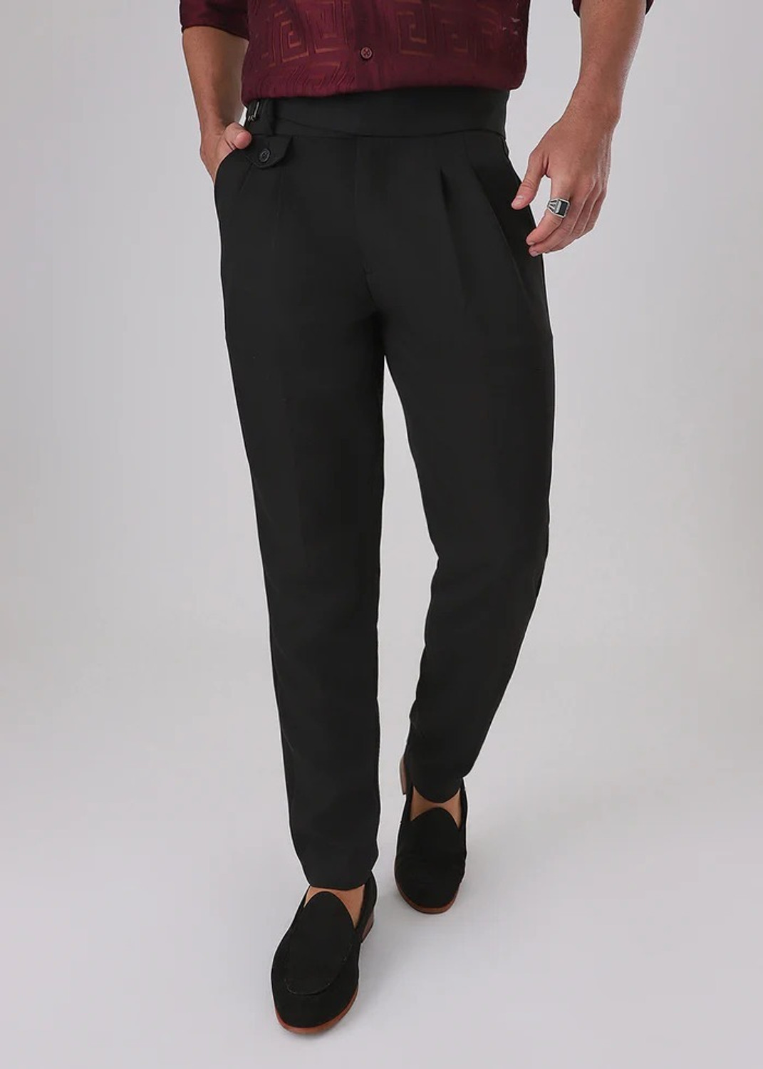 Image of SKENJEL Men Regular Fit Beige Polyester Trousers