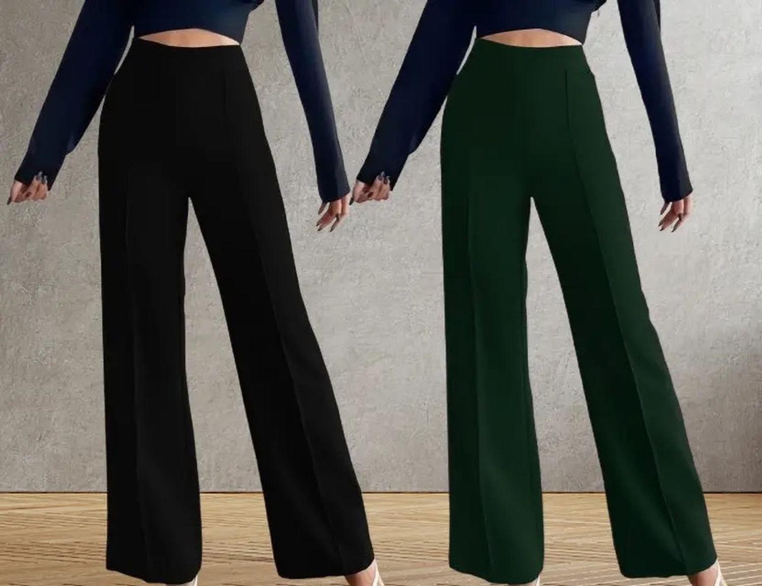 Image of Kanishk Women Regular Fit Maroon, White Cotton Blend Trousers