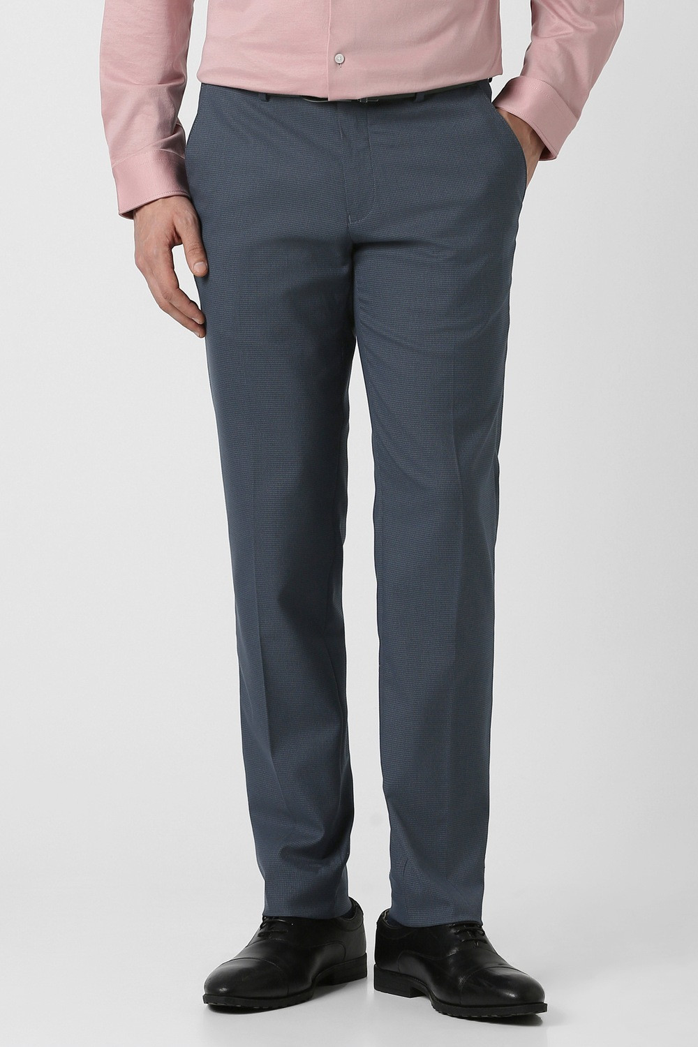 Image of PARK AVENUE Men Regular Fit Brown Polyester Trousers