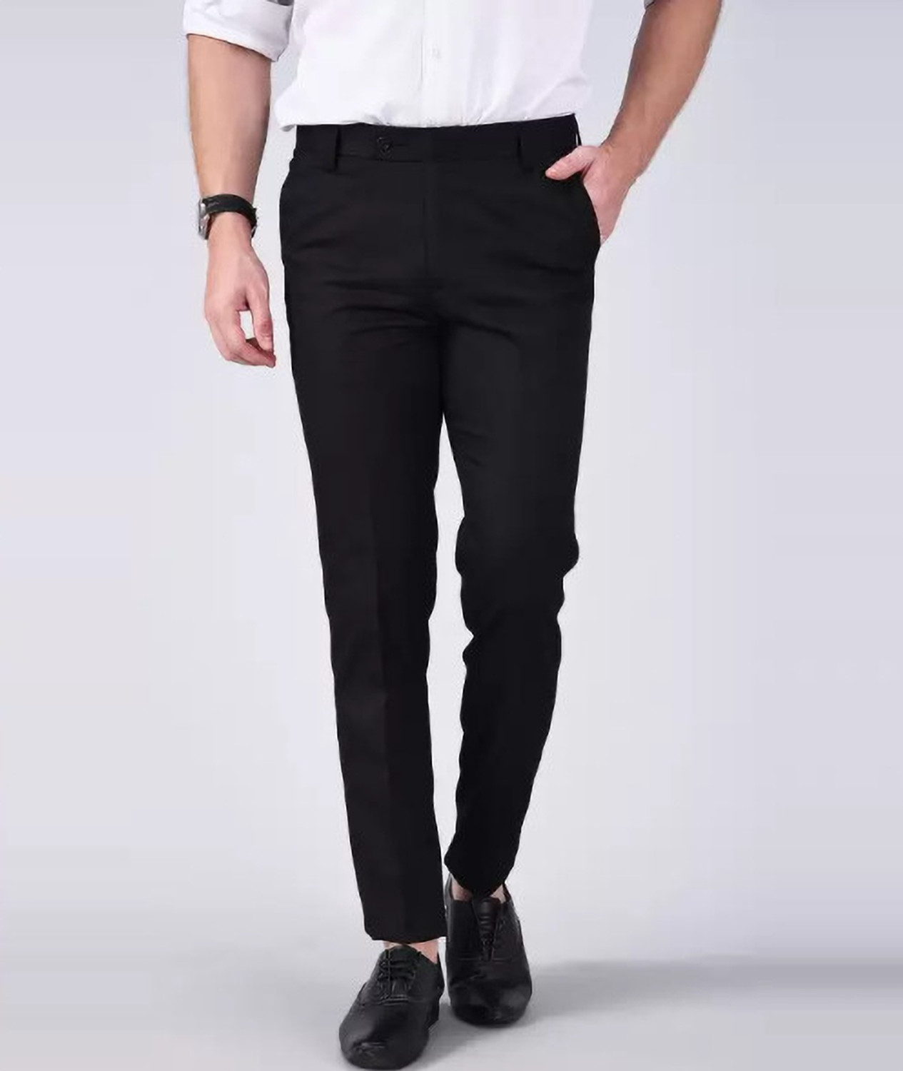 Image of Sucheh Gwalior Pack of 2 Men Regular Fit Grey Cotton Blend Trousers