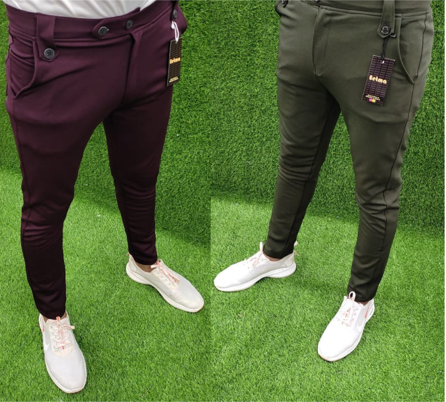 Image of Roadster Men Relaxed Multicolor Cotton Blend Trousers