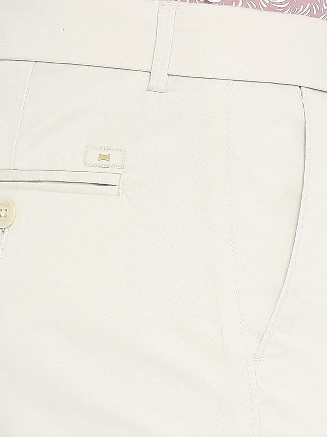 Image of BASICS Men Tapered Brown Cotton Blend Trousers