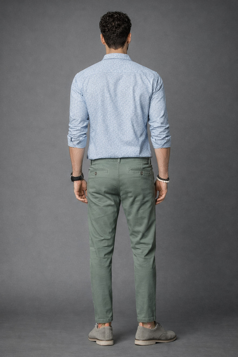 Image of Tanip Men Slim Fit Green Satin Trousers