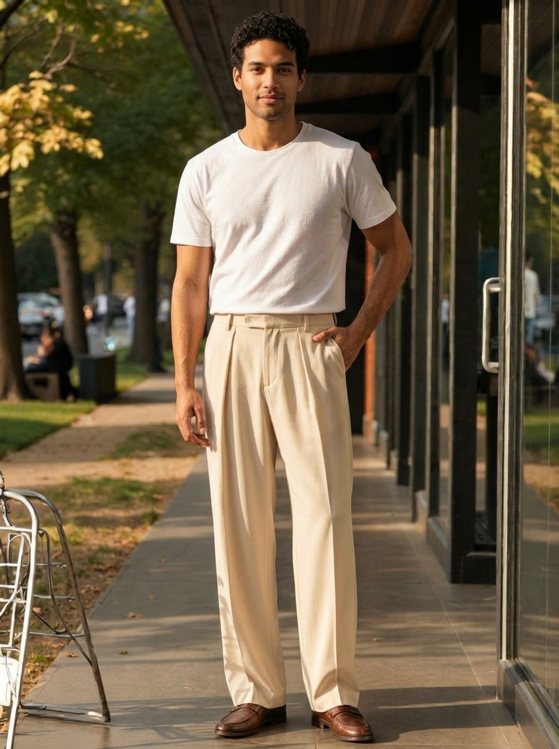 KOTTY Relaxed Men Beige Trousers - Image 1