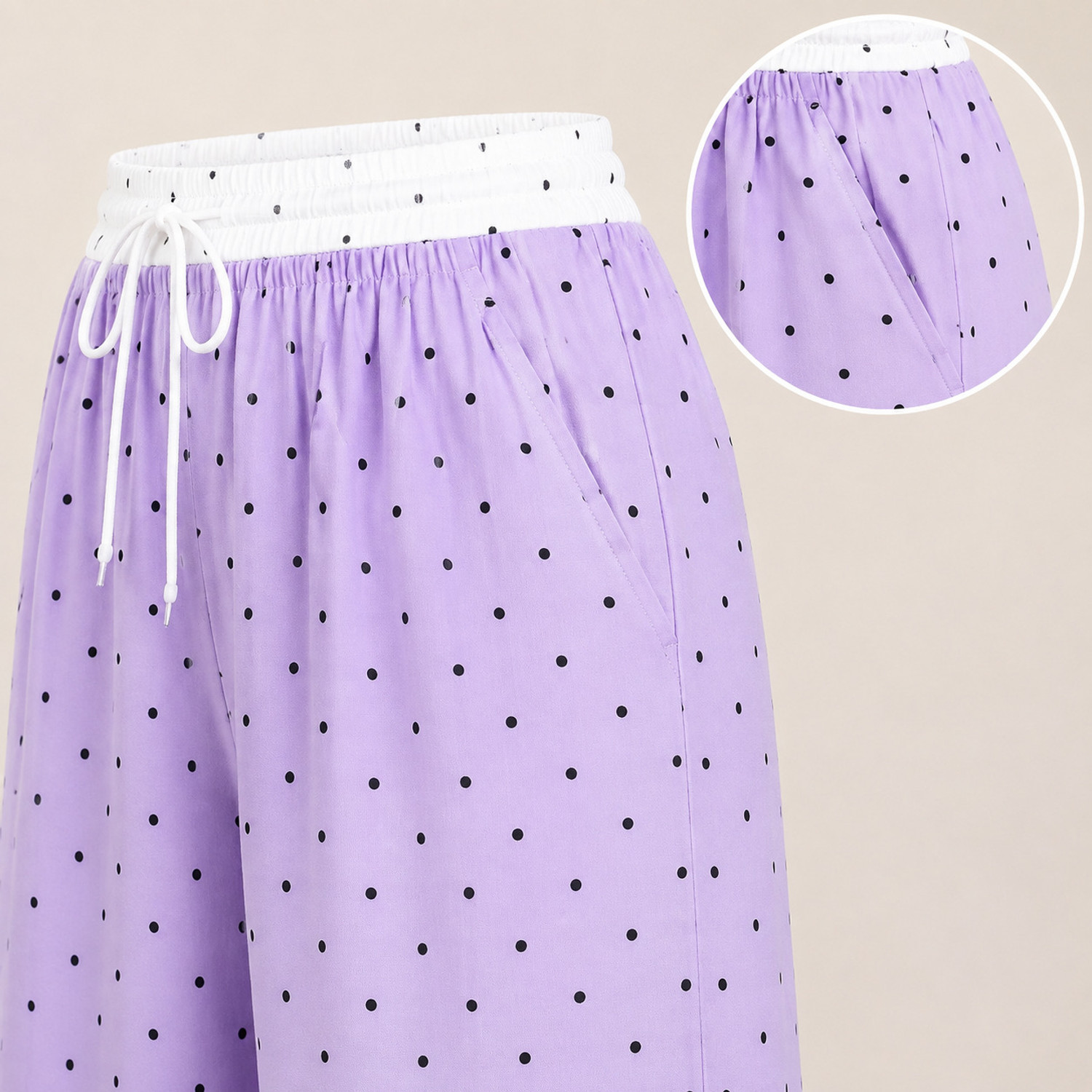 Image of haniya fashion Women Flared Purple Polyester Trousers