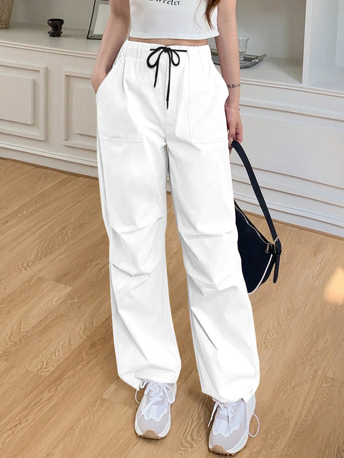 Image of Roadster Pack of 2 Women Relaxed Multicolor Cotton Blend Trousers