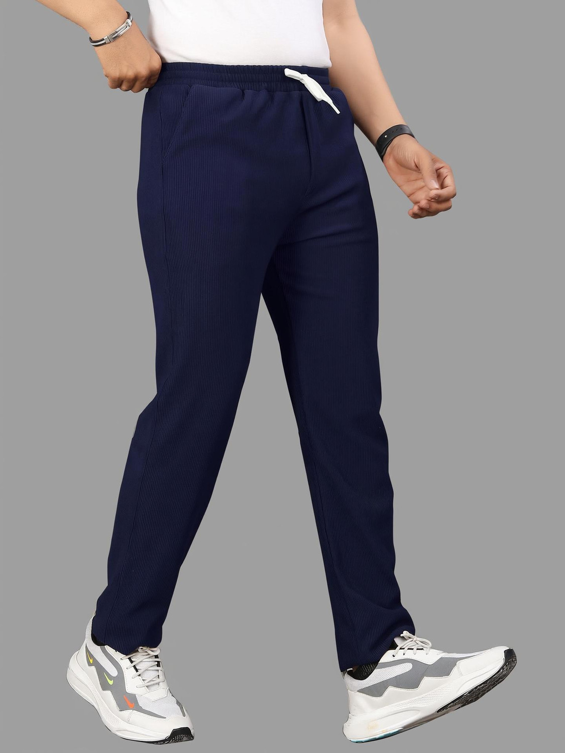 Image of FLIIP TRADING Men Relaxed Brown Linen Blend Trousers