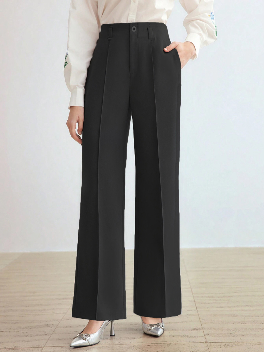ADDYVERO Women Black Polyester Trousers - Image 1