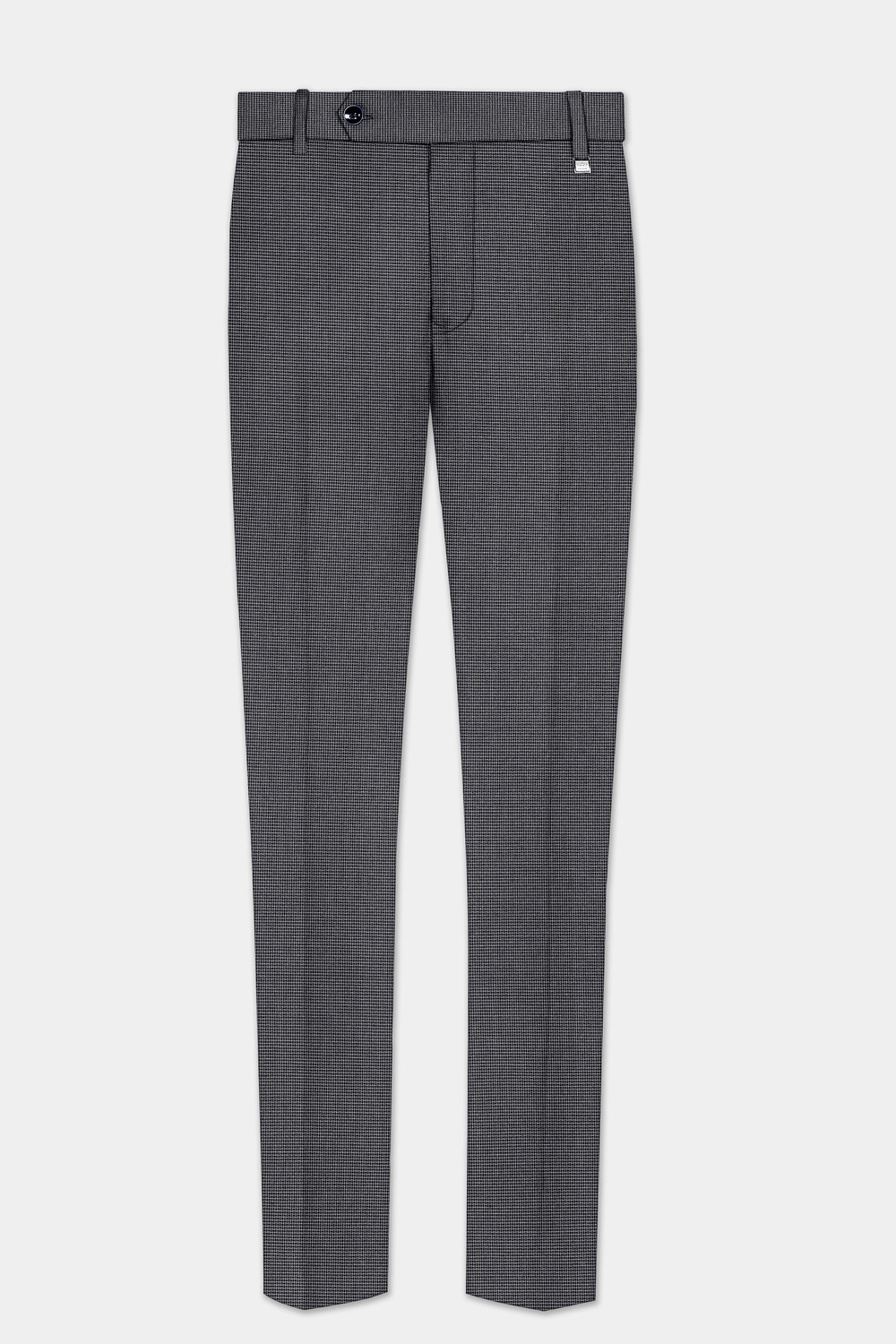 Image of LOUIS PHILIPPE Men Slim Fit Grey Viscose Rayon Trousers