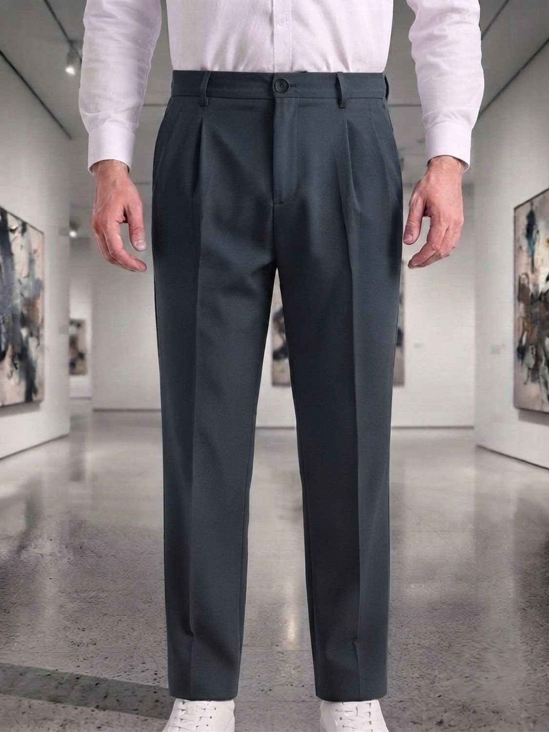 INDICLUB Loose Fit Men Grey Trousers - Image 5