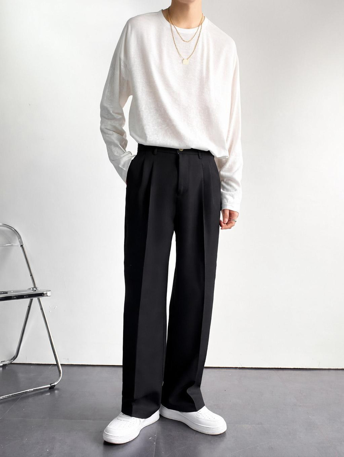 mtwn Men Relaxed Black Polycotton Trousers - Image 1