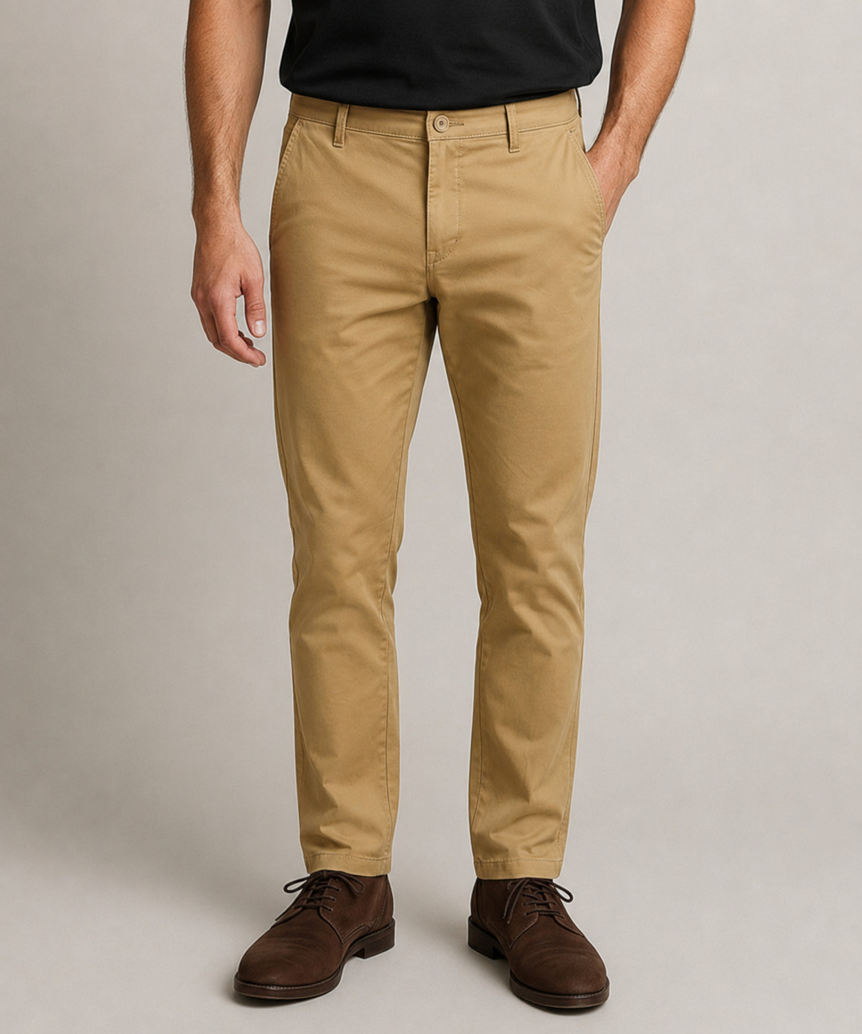 Image of FUBAR Men Regular Fit Grey Cotton Blend Trousers