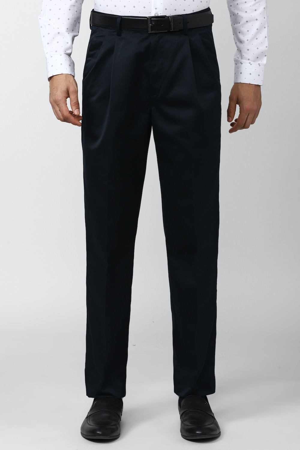 Image of PETER ENGLAND Men Regular Fit Black Polycotton Trousers