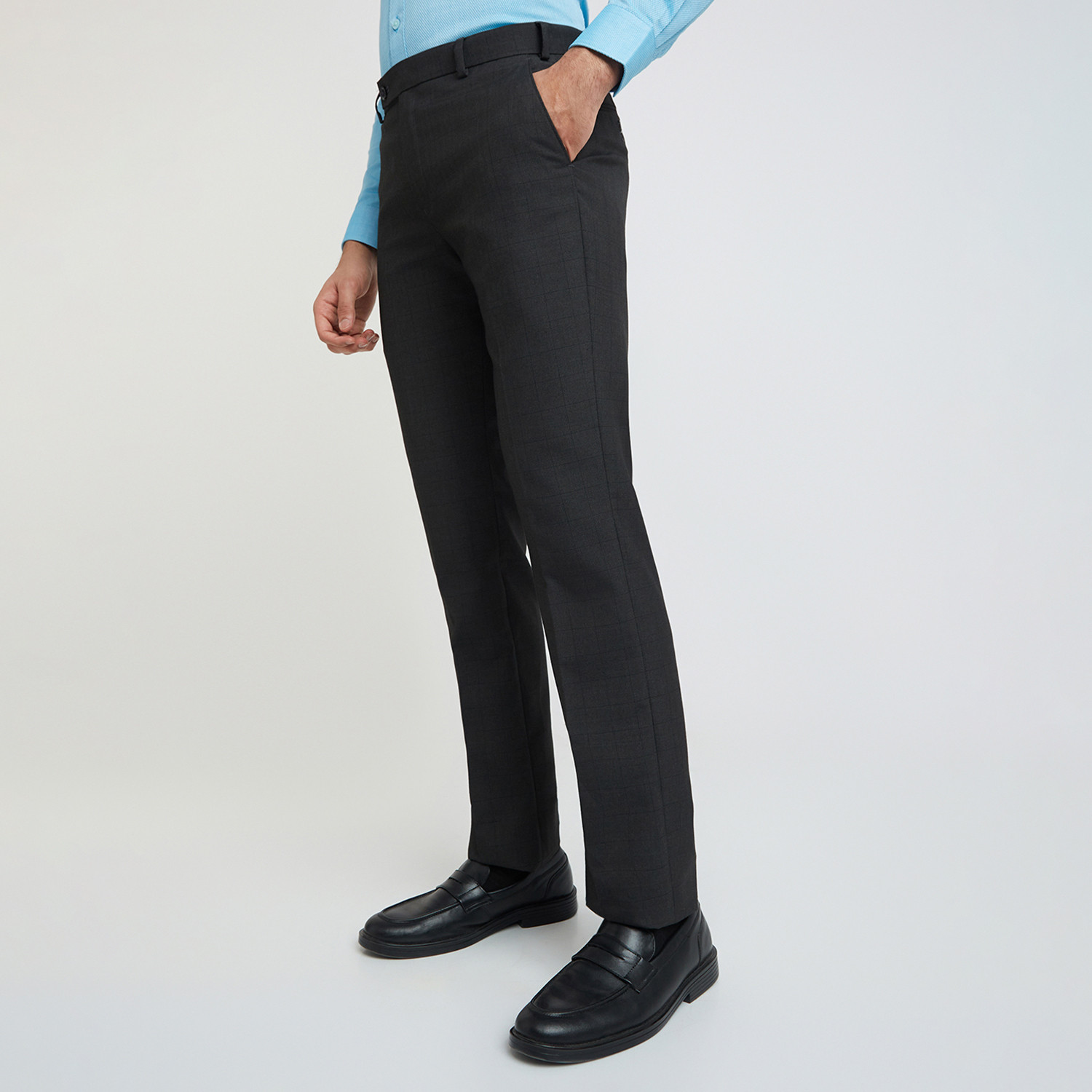 Image of PARK AVENUE Men Regular Fit Brown Polyester Trousers