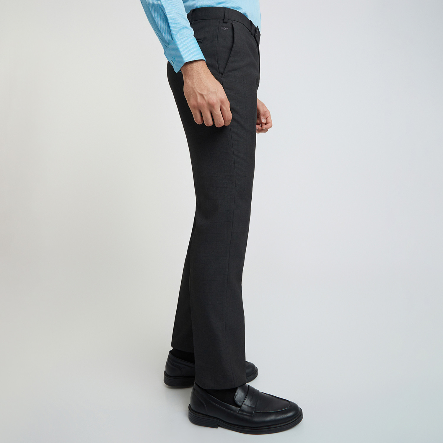 Image of PARK AVENUE Men Regular Fit Brown Polyester Trousers