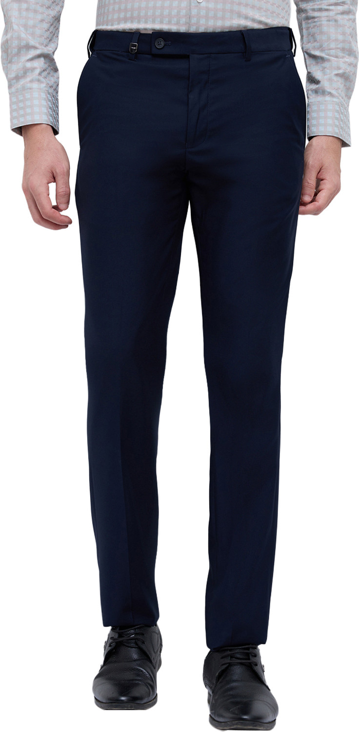 Image of PARK AVENUE Men Slim Fit Brown Viscose Rayon Trousers