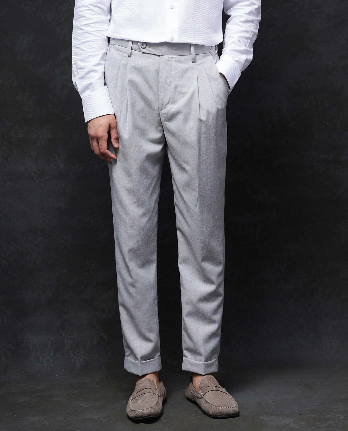 Image of PETER ENGLAND Men Slim Fit Black Viscose Rayon Trousers