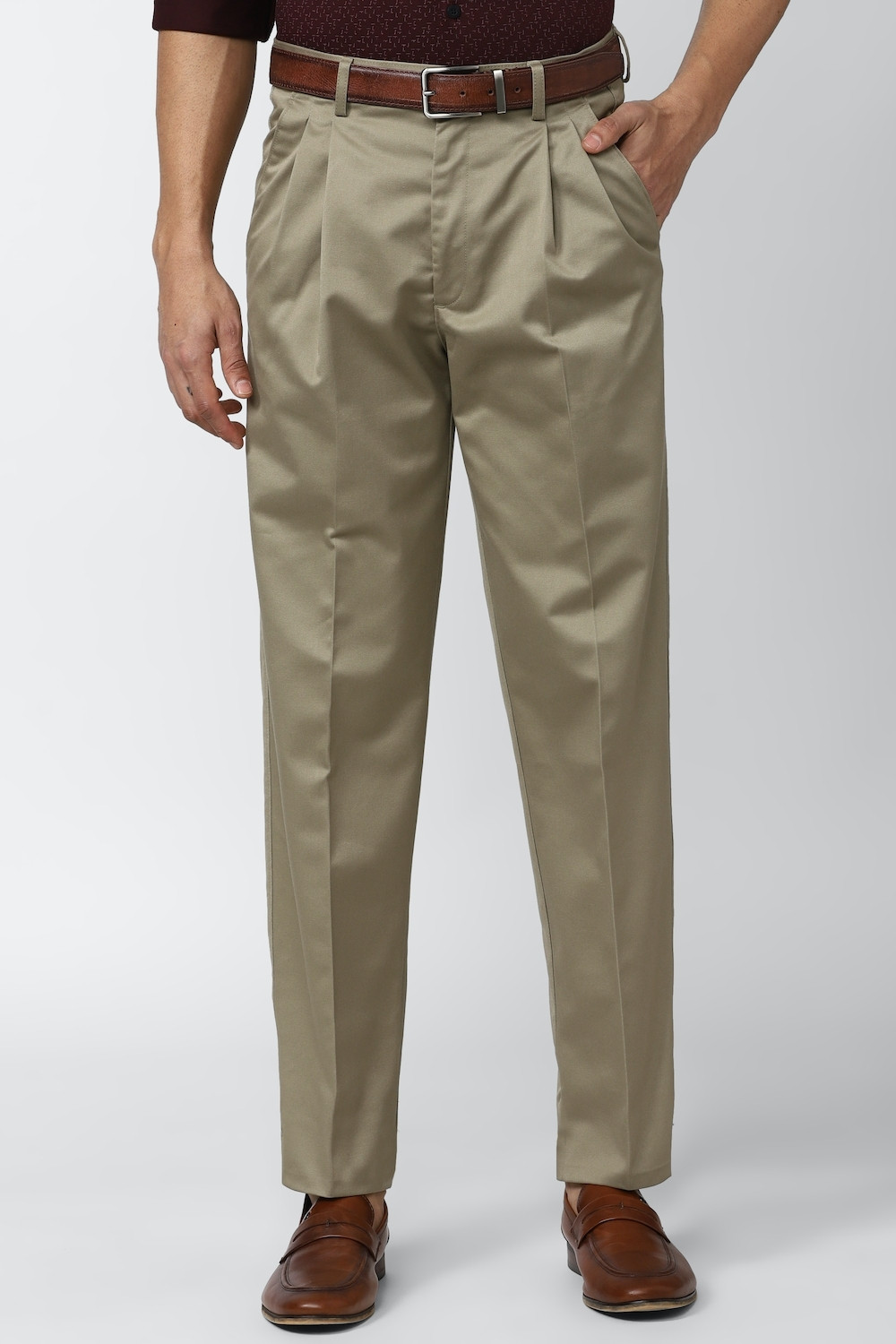 Image of PETER ENGLAND Men Regular Fit Black Polycotton Trousers
