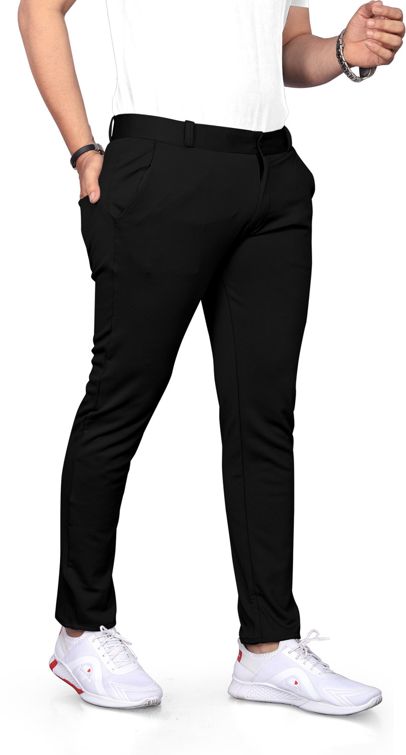 Image of SWISS HORN Men Regular Fit Green Cotton Blend Trousers