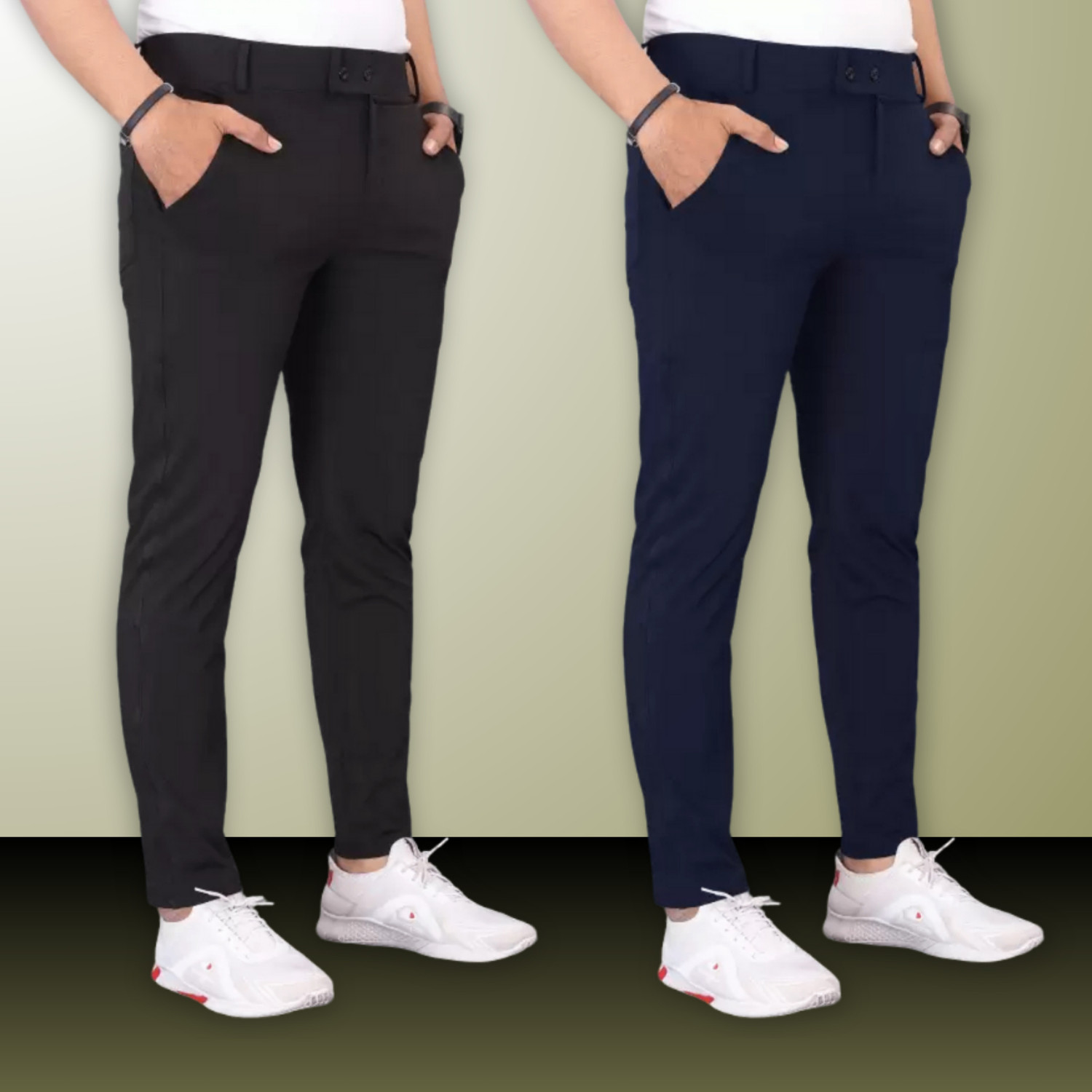 Image of ARROW Men Regular Fit Grey Viscose Rayon Trousers