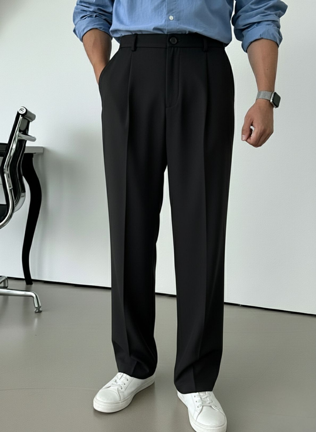 INDICLUB Relaxed Black Trousers - Image 5
