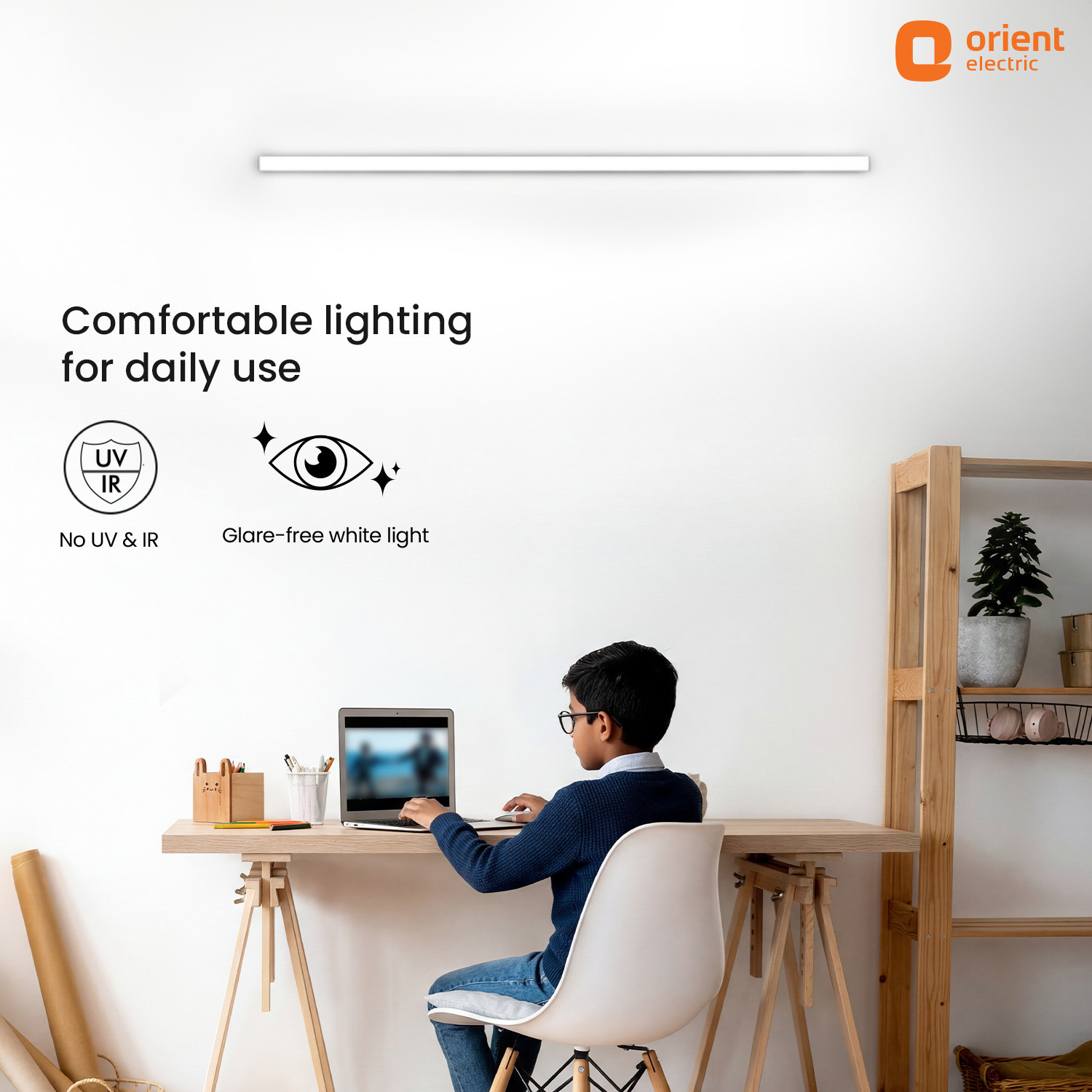 Image of Orient Electric Grace Pro 6500K Square 24W Batten,Highly Efficient & Surge Protection, Pack of 2 24 W 110 cm Tube Light (White, Pack of 2)