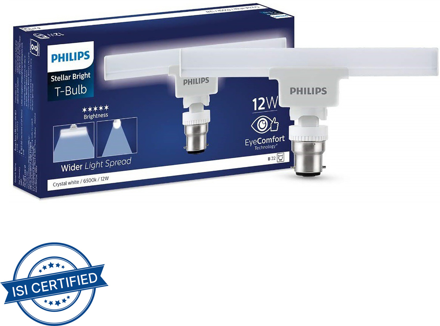 Image of PHILIPS 10W B22 T-BULB 10 W 20 cm Tube Light (White, Pack of 12)