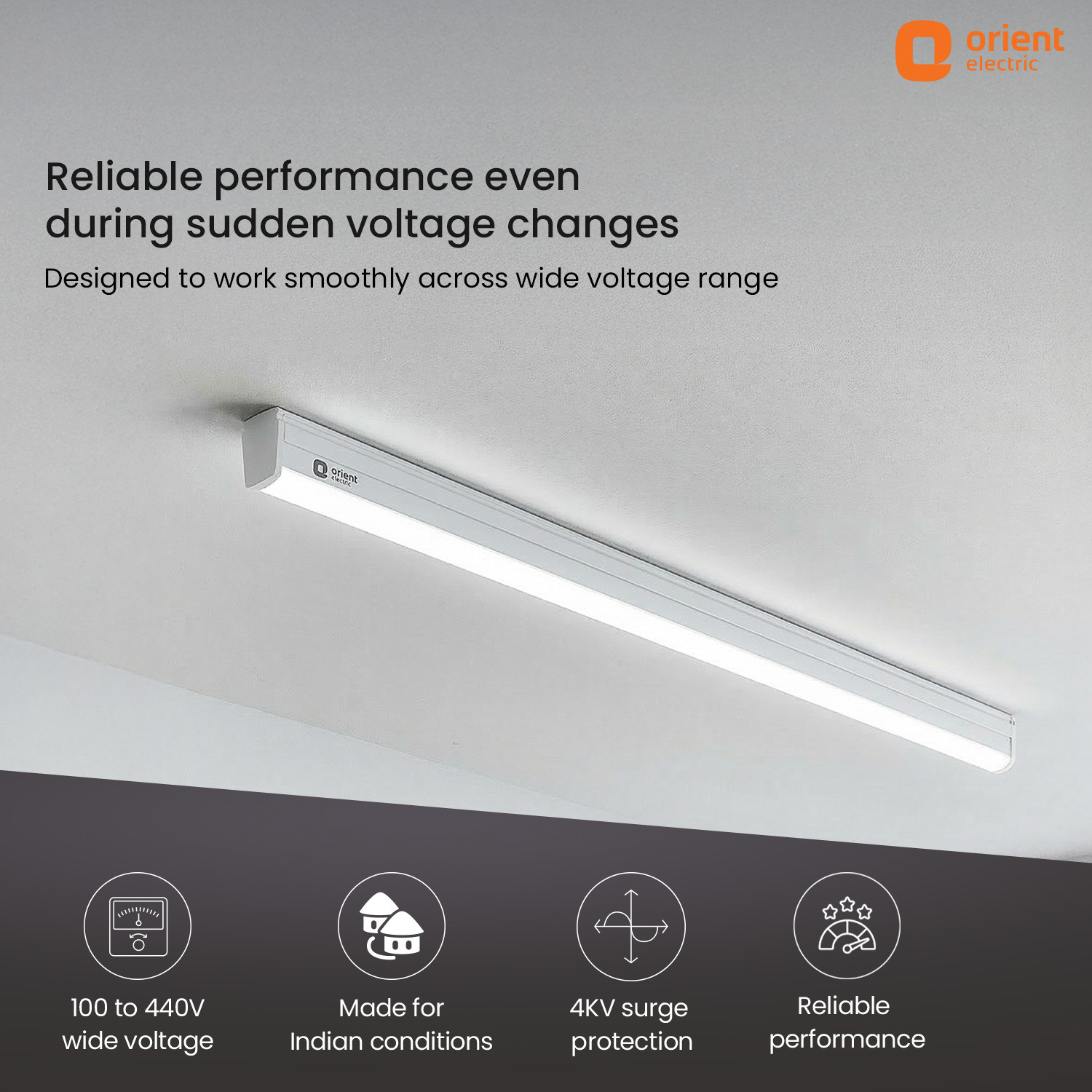 Image of Orient Electric Grace Pro 6500K Square 24W Batten,Highly Efficient & Surge Protection, Pack of 2 24 W 110 cm Tube Light (White, Pack of 2)
