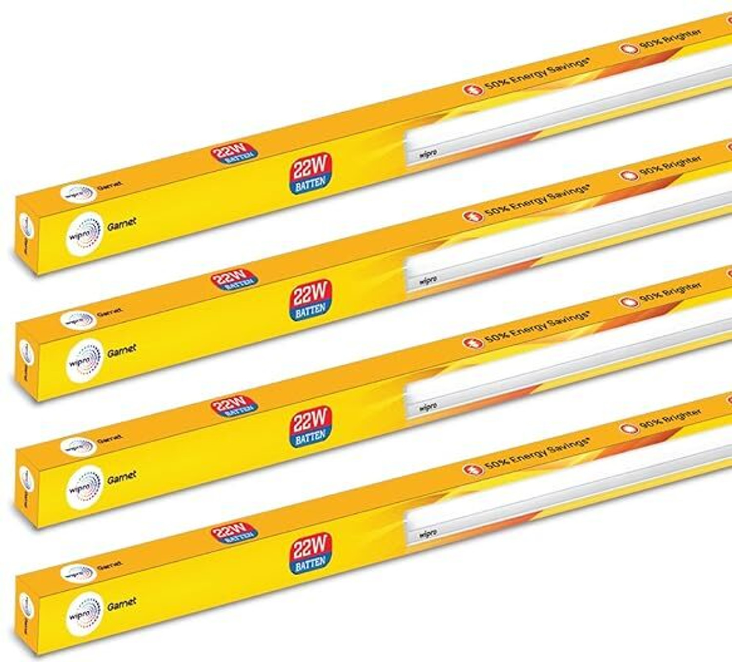 Image of Wipro 10 Watt LED tubelight Batten (Color-White /6500K,Size: 2 feet)- Pack of 5 10 W 54 cm Tube Light (White, Pack of 5)