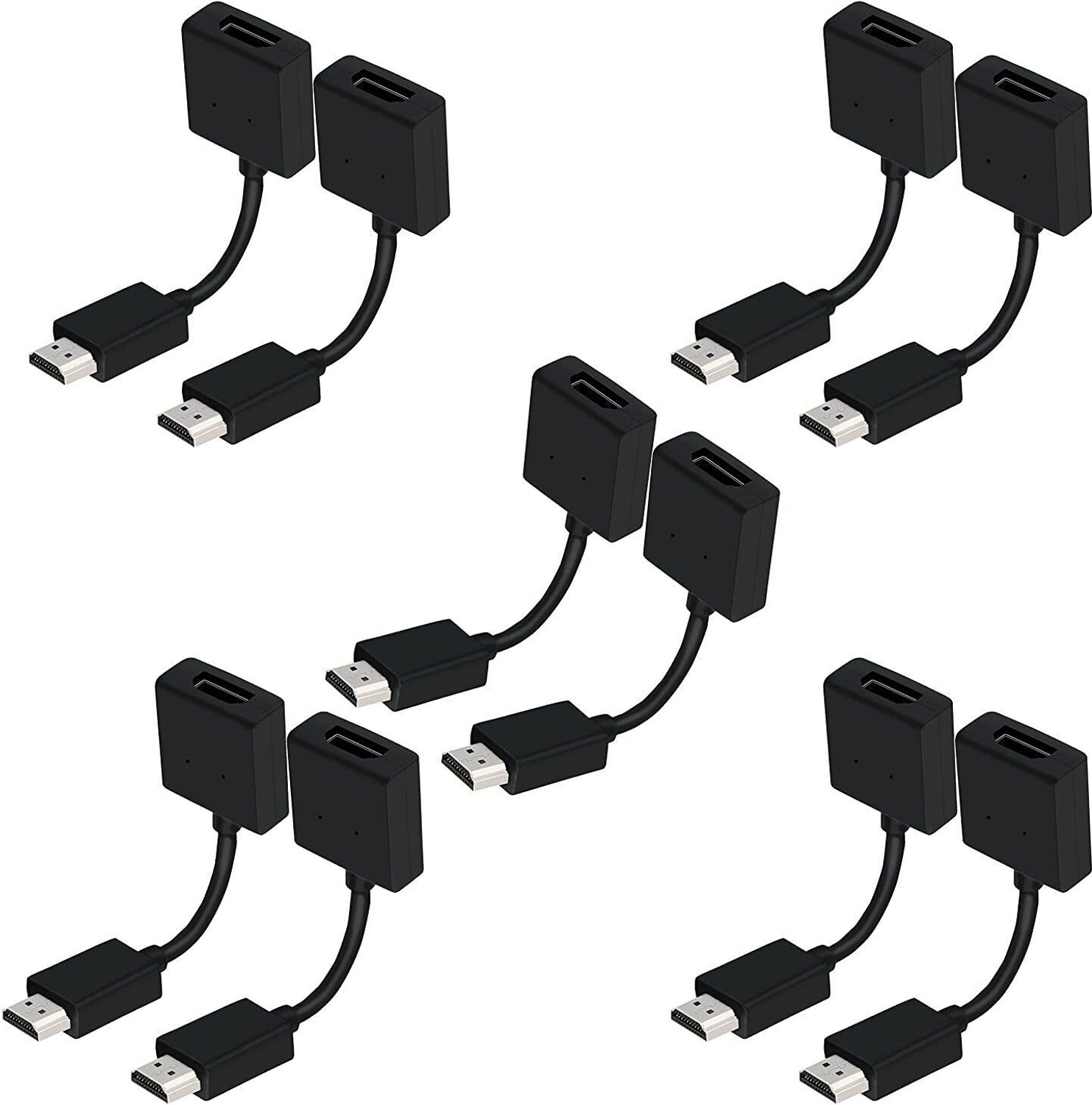 Image of AirSound HDMI Cable 1.82 m Braided Shield High Speed HDMI Cable 6ft 4K 60Hz Gold Plated A Male to A Male - Black (Compatible with Suitable for TVs, monitors, laptops, projectors, gaming consoles and more., Black, Orange, One Cable, HDMI To HDMI)