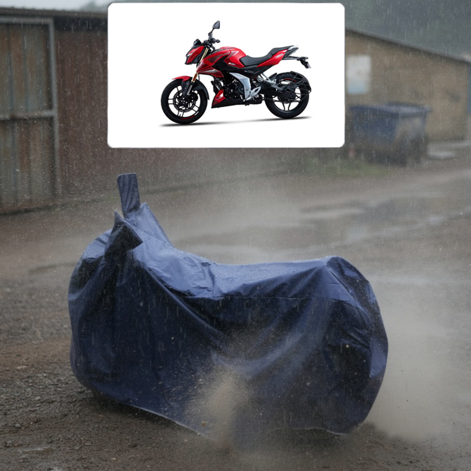 Image of FBC Waterproof Two Wheeler Cover for Bajaj (Pulsar 150, Black, Yellow)