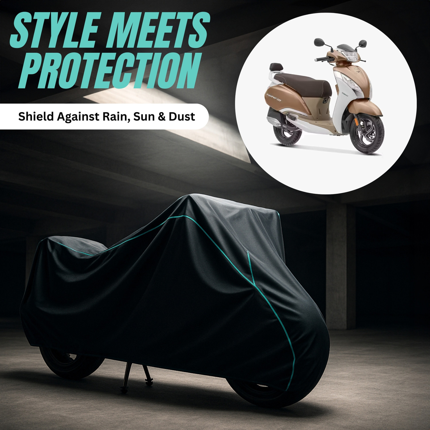 Image of Car Styling Waterproof Two Wheeler Cover for Bajaj (Pulsar N160, Multicolor)
